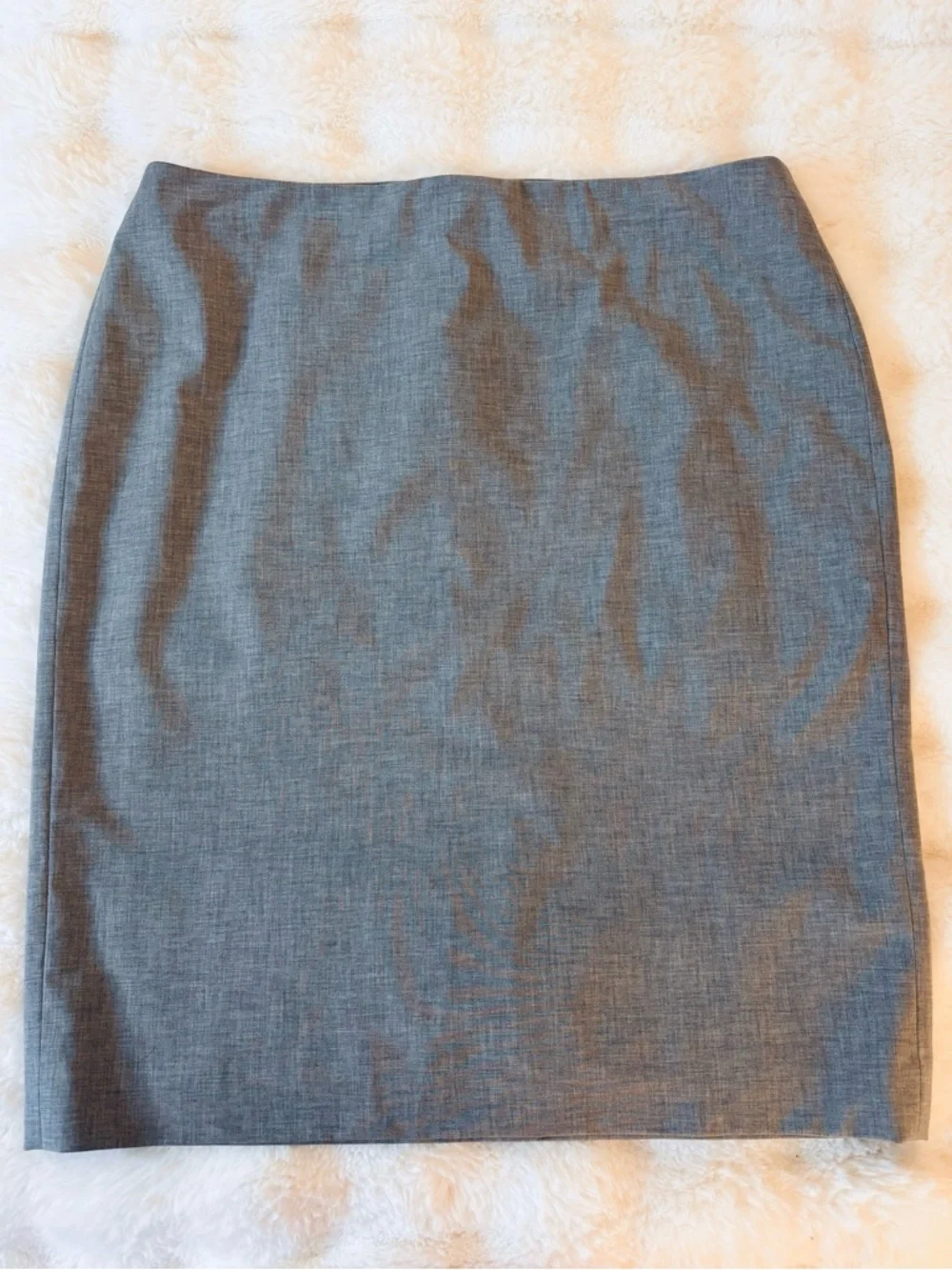 Talbots Skirt Gray Pencil Wool Blend zipper lined business casual office NWOT 14